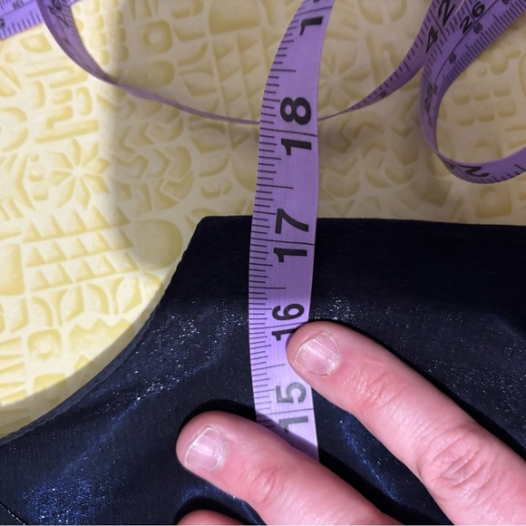 Vintage Alex Evenings Blue Sleeveless V-Neck Maxi Gown - Picture 8 of 9